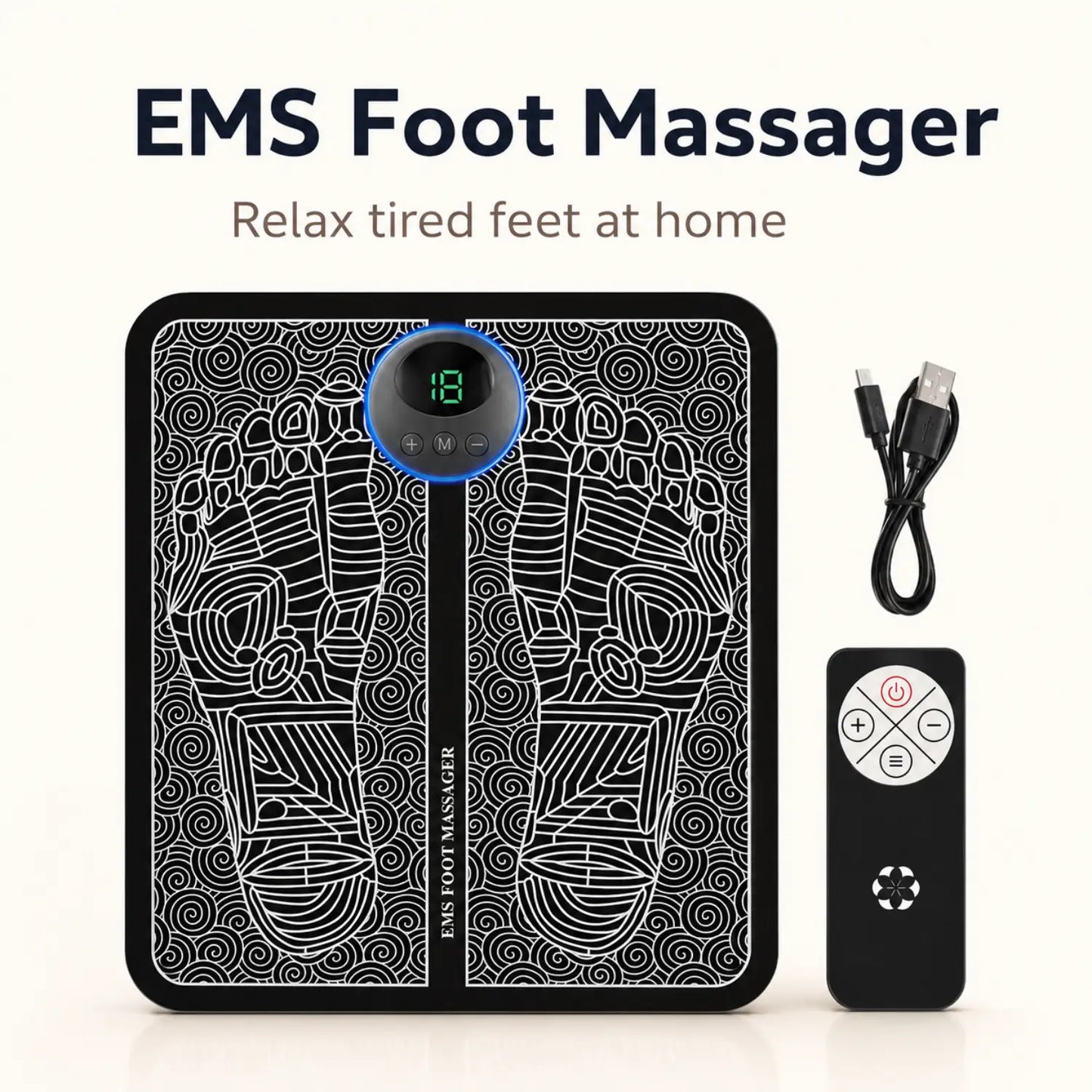 EMS Foot Massager — Circulation Booster Mat for Tired, Swollen Feet